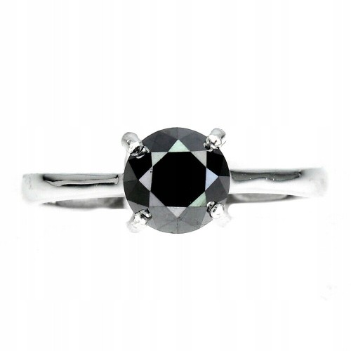 Ring schwarzer Diamant 1,32 ct Silber Größe 14 AAA