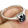 Ring schwarzer Diamant 1,32 ct Silber Größe 14 AAA