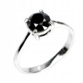 Ring schwarzer Diamant 1,32 ct Silber Größe 14 AAA