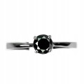 Ring schwarzer Diamant AAA 0,62 ct Silber Größe 11