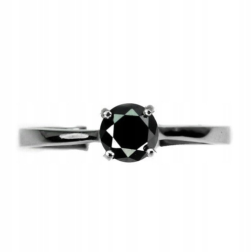 Ring schwarzer Diamant AAA 0,62 ct Silber Größe 11