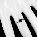 Ring schwarzer Diamant AAA 0,62 ct Silber Größe 11