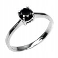 Ring schwarzer Diamant AAA 0,62 ct Silber Größe 11