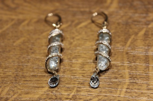 Goldohrringe 10k Diamanten Topas Zertifikat