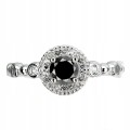 Ring schwarzer Diamant 0,54 ct Silber Größe 14 AAA