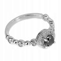 Ring schwarzer Diamant 0,54 ct Silber Größe 14 AAA