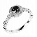 Ring schwarzer Diamant 0,54 ct Silber Größe 14 AAA
