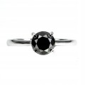 Ring schwarzer Diamant 1,425 ct Silber Größe 17