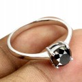 Ring schwarzer Diamant 1,425 ct Silber Größe 17