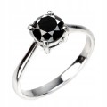 Ring schwarzer Diamant 1,425 ct Silber Größe 17