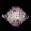 Silberring Granaten Saphire Songea Größe 14,5