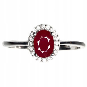 Zarter Ring Natur Rubin 925 Größe 16