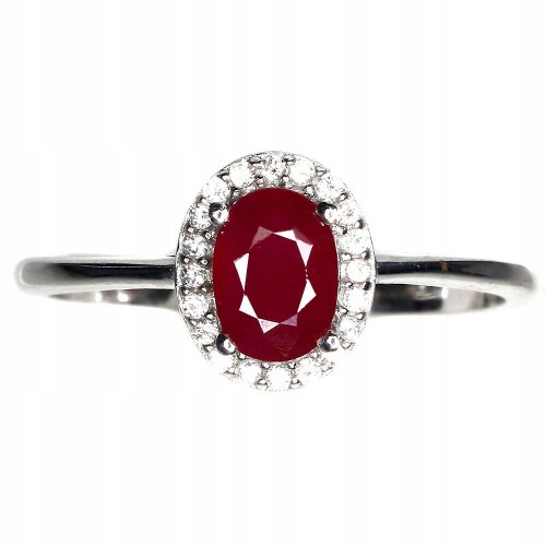 Zarter Ring Natur Rubin 925 Größe 16
