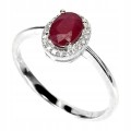 Zarter Ring Natur Rubin 925 Größe 16