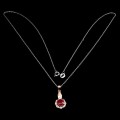 Silber Rubin Collier 925 natur zart 21
