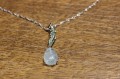 Silberkette mit natürlichem Aquamarin Blatt 925