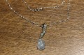 Silberkette mit natürlichem Aquamarin Blatt 925
