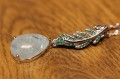 Silberkette mit natürlichem Aquamarin Blatt 925