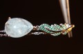 Silberkette mit natürlichem Aquamarin Blatt 925