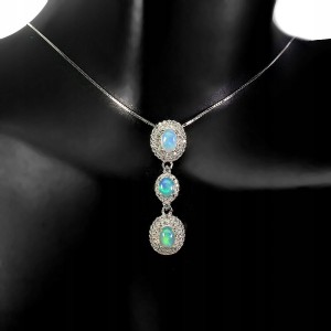 Silberkette Feueropale natur 925 13