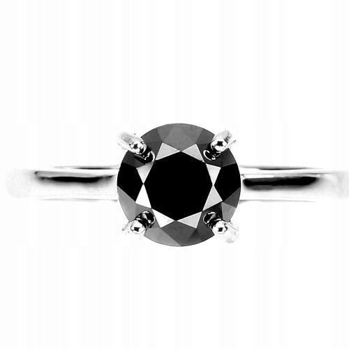 Ring 925 schwarzer Diamant 1,31 ct Silber Größe 14