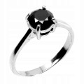 Ring 925 schwarzer Diamant 1,31 ct Silber Größe 14