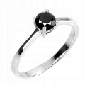 Natur Ring 0,74 ct schwarzer Diamant Größe 12