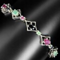 Armband 925 Smaragde Saphire Markasit Rubine