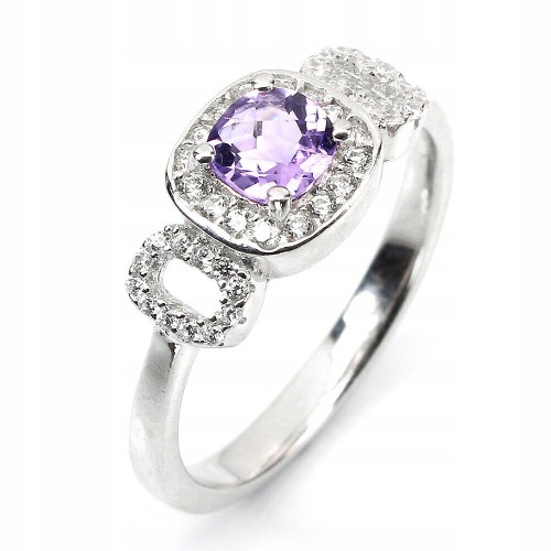 Ring Größe 17 natürlicher Amethyst zart 925