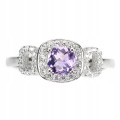 Ring Größe 17 natürlicher Amethyst zart 925