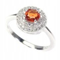 Silberring 925 oranger Saphir Größe 11,5