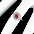 Silberring 925 oranger Saphir Größe 11,5