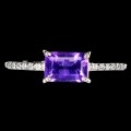 Ring natürlicher Amethyst zart 925 Größe 15