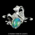 Ring Natur Opal Weiß Topas Frosch Größe 14