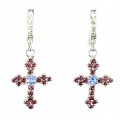 925 natürliche Granat Tansanit Kreuz Ohrringe 1