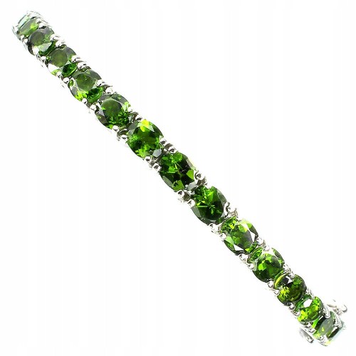 Wunderschönes Silberarmband mit natürlichen Diopsiden 925