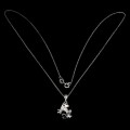 Halskette Silber natur Topas schwarz Opal Frosch