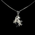 Halskette Silber natur Topas schwarz Opal Frosch