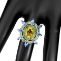Kyanit Ring Diopsid Citrin Größe 13 natur