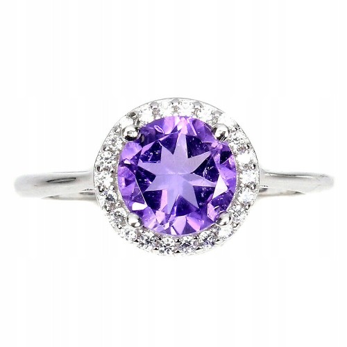 Ring natürlicher Amethyst zart 925 Größe 11,5