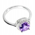 Ring natürlicher Amethyst zart 925 Größe 11,5