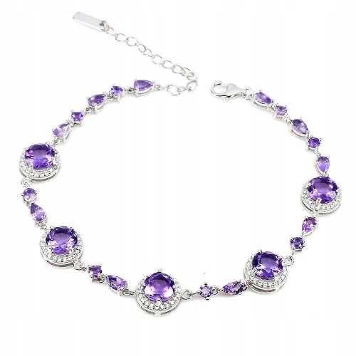 Wunderschönes Silberarmband mit natürlichen Amethysten 925