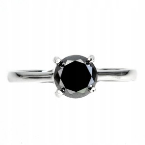 Ring schwarzer Diamant 1,4 ct Silber 925 Größe 17
