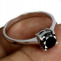 Ring schwarzer Diamant 1,4 ct Silber 925 Größe 17