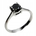 Ring schwarzer Diamant 1,4 ct Silber 925 Größe 17