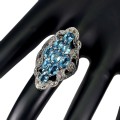 Ring 925 London Blue Topas Saphire Größe 17