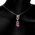 Halskette aus Sterlingsilber mit Songea Saphiren Sternrubin