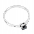 Ring schwarzer Diamant 0,33 ct Silber Größe 14