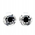 Ohrringe natürliche schwarze Diamanten 0,66 ct Silber 4