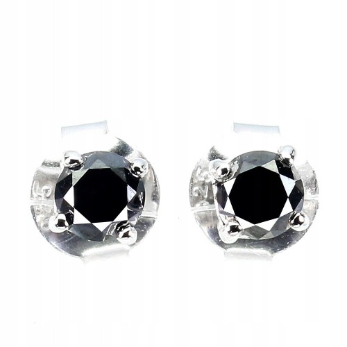 Ohrringe natürliche schwarze Diamanten 0,66 ct Silber 4